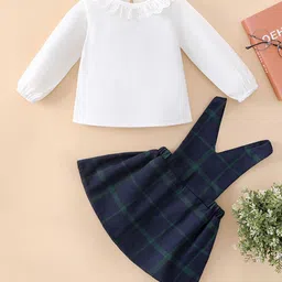 YK Girls Checked Dungaree With Top-image-84