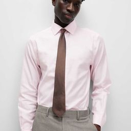 Marks & Spencer Textured Pure Cotton Spread Collar Formal Shirt-picture-4