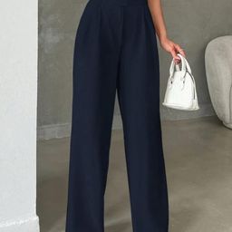 Next One Women Straight Fit High-Rise Easy Wash Pleated Trousers-picture-17