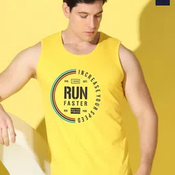 WOOSTRO Pack Of 2 Printed Super Combed Cotton Gym Vests VWS26(RUN YELLOW)(BKLN NAVY)-image-70