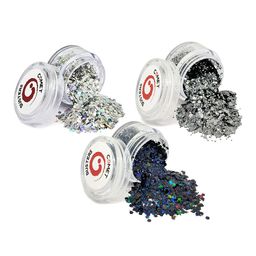 Comet Busters Set Of 3 Face Chunky Glitter Body Shimmer Eye Makeup - 5 g Each - GLT039-13