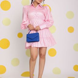 KAORI BY SHREYA AGARWAL Fit & Flare Cotton Long Sleeves Mini Dress-image-64