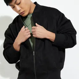 max Men Polyester Crop Bomber Jacket-28