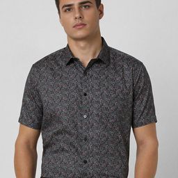 van heusen V Dot Men Slim Fit Spread Collar Ethnic Motifs Printed Cotton Formal Shirt-picture-9