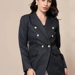 SASSAFRAS Checked Slim Fit Double Breasted Blazer-picture-26