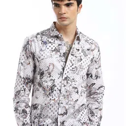 Banana Club Retro Paisley Printed Classic Slim Fit Shirt-image-44