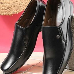 HERE&NOW Men Black Slip On Formal Shoes-picture-41