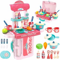 31 PC's 3 in 1 Kitchen Set for Kids Cooking Set Mini Portable kitchen For Girls-18