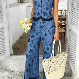 JC Mode V Neck Top With Trousers Co-Ords-image-6