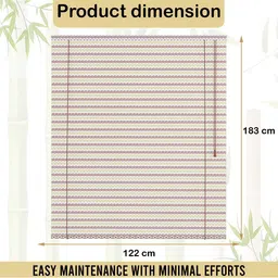 Kuber Industries Cream-Coloured & Maroon Geometric Window Blinds image 2