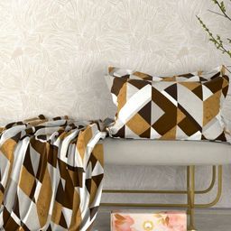 Pure Decor Brown & White Printed 380 TC Cotton King Bedsheet Set 2.74 m x 2.74 m-picture-1