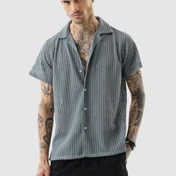Snitch Men Boxy Semi Sheer Casual Shirt-image-23