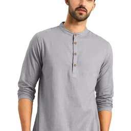APEKTRA Men Mandarin Collar Cotton Kurta-image-51