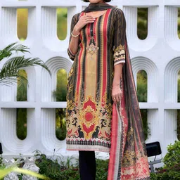 MOJILAA Women Ethnic Motifs Printed Regular Sequinned Kurta with Trousers & With Dupatta-15
