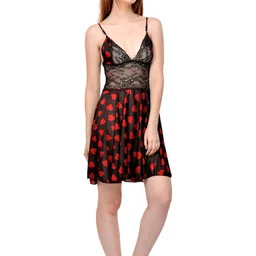 PHALIN Printed Satin Babydoll (Size- Free)-image-18