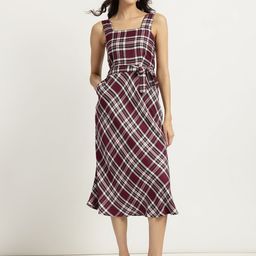 FableStreet Women Fit And Flare Check Dress-picture-14
