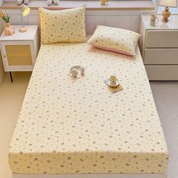 JC HOME Yellow Graphic Printed 140 TC King Bedsheet Set-1.80 m x 2 m-picture-32