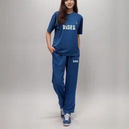 FITIN OUTFIT Typography Printed T-shirt & Pyjama Set-picture-23