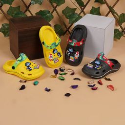 BAESD Kids Set Of 2 Indoor & Outdoor Multi Tattoo Clogs-15