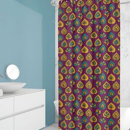 ArtzFolio Purple & Green Printed Waterproof Shower Curtain-picture-18