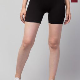 Attire Zone Women Pack of 2 Skinny Fit Low-Rise Moisture Absorbent Cycling Sports Shorts-image-62