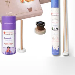 GaneshaSpeaks 55-Pcs Brown Loban Dhoop Cup & Lavender Dhoop Stick-image-90