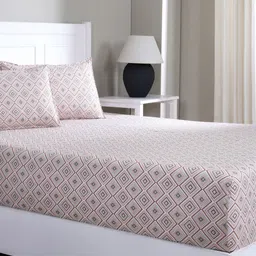 MASPAR Printed Cotton 144TC Double Bed Fitted Bedsheet With 2 Pillow Case 1.83 x 1.98 m-image-50