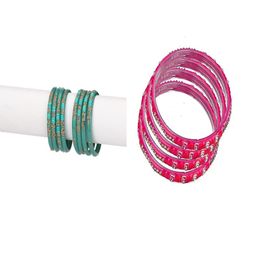 SOMIL Set Of 12 Multi Alloy Artificial Stones & Beads Bangles-picture-12