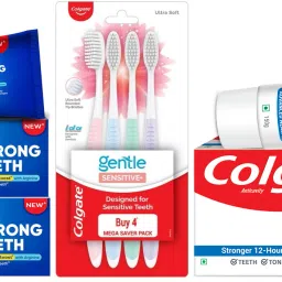 Gentle Sensitive Toothbrush 4Pc & Strong Teeth 150gx2 Total Advanced Health 300g Toothpaste-7