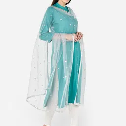Dupatta Bazaar Silver-Toned Sequinned Dupatta image 4