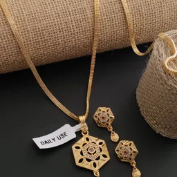 V.K.PAYAL.JEWELLERY Gold-Plated Artificial Stones Studded Pendant Set-picture-42