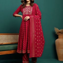 Sangria Printed Anarkali Kurta Set-picture-45