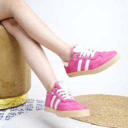 Stylestry Women Pink Striped Sneakers-picture-44