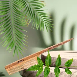 KINDED Oil Treated Neem Wooden Hair Comb-38