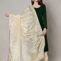 MUFFLY Floral Embroidered Sequinned Tissue Dupatta-54