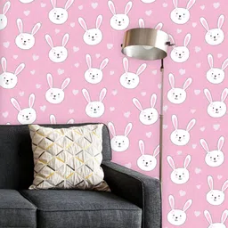 ArtzFolio Printed UV-Resistant Anti-Bacterial Cartoon Rabbit Peel & Stick Wallpaper-image-60