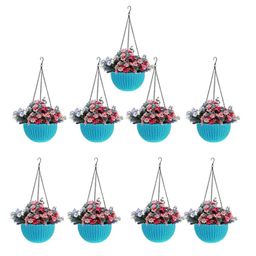 Rattan Hanging Planters Pot with Metal Hanging Chain-image-82
