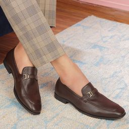 Tresmode The Leven Brown Men's Leather Loafers-image-64