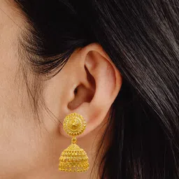 Jewelry Miguel Gold Plated Ghungroo beaded Dome Shaped Jhumkas-image-45