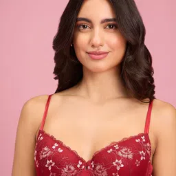 Nykd Floral Self Design Half Coverage Underwired Bra image 5