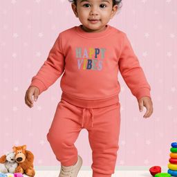 Nuego Girls Graphic Print Pure Cotton Sweatshirt with Joggers Clothing Set-49