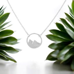 Goldnera Girls 925 Sterling Silver-Plated Geometric Pendant with Chain-57