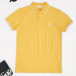 Pantaloons Junior Boys Solid Polo Collar Cotton T-shirt-picture-11
