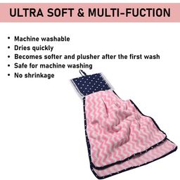 Kuber Industries Pink 6 Pcs Printed Microfiber Wash Basin Napkin Towel With Hanging Loops image 5