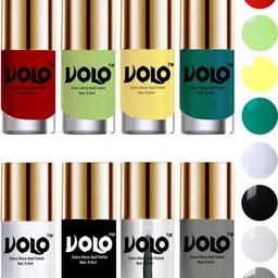 VOLO Set Of 8 Extra Shine Long Lasting  Shades Combo Nail Polish- 9.9ml Each- No-72-1