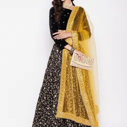 Clora Creation Ethnic Motifs Sequinned Embroidered Dupatta image 5