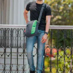 COSMUS Grey Structured Sling Bag image 2