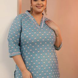 EXTRA LOVE BY LIBAS Women Floral Printed Plus Size Kurta-picture-27