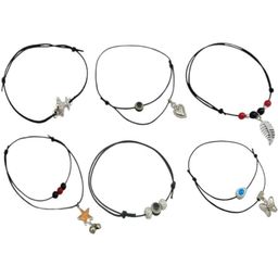 HIGH TRENDZ Set Of 6 Single Leg Thread Anklets-18