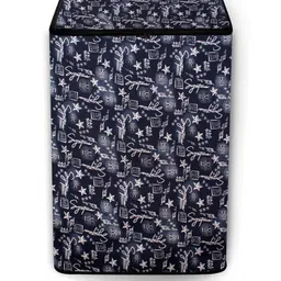 The Furnishing Tree Blue Printed Washing Machine Cover-picture-4